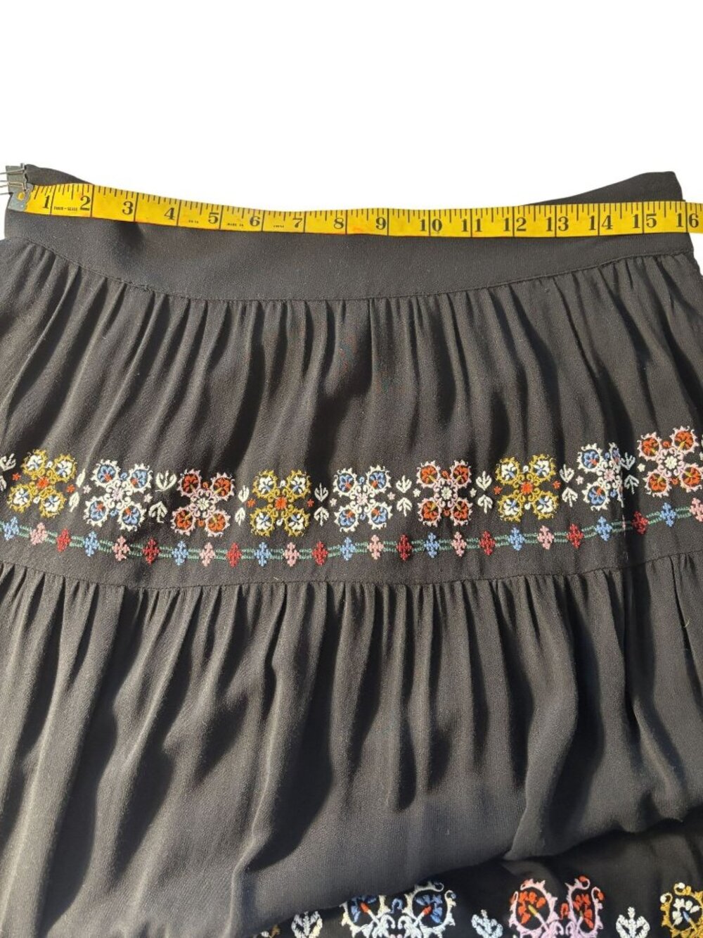 Boden Embroidered Tiered Design Viscose Cotton Polyester Blend Lined Boho Style - Picture 11 of 16